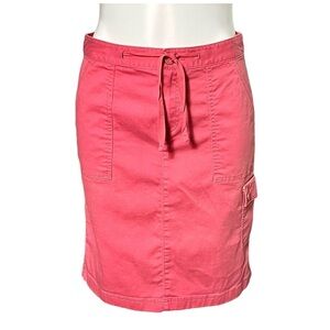 LL Bean Favorite Fit Cargo Mini Skirt Size 2 Pink